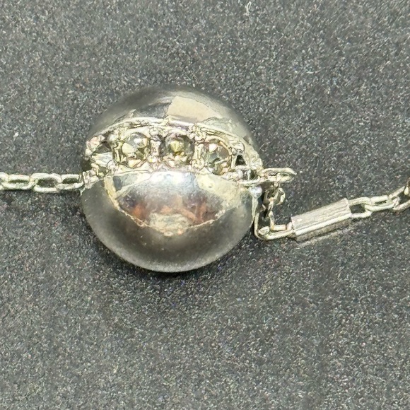 ColdWater Creek Stunning Very Long Silver Tone Bead Stations With Crystals - Picture 12 of 12